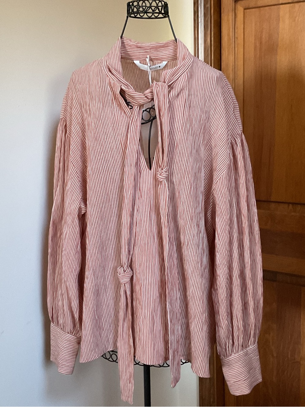 ZW COLLECTION STRIPED TIE SHIRT, small, New - Picture 2 of 7